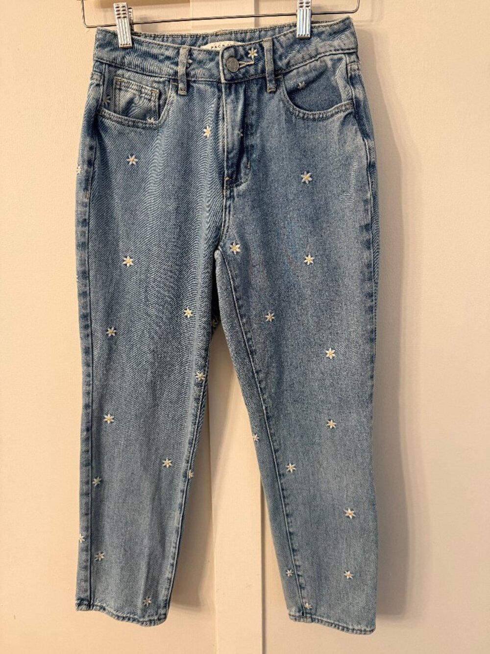 PacSun Daisy Embroidered Mom Jeans Size 24 boho cottagecore summer